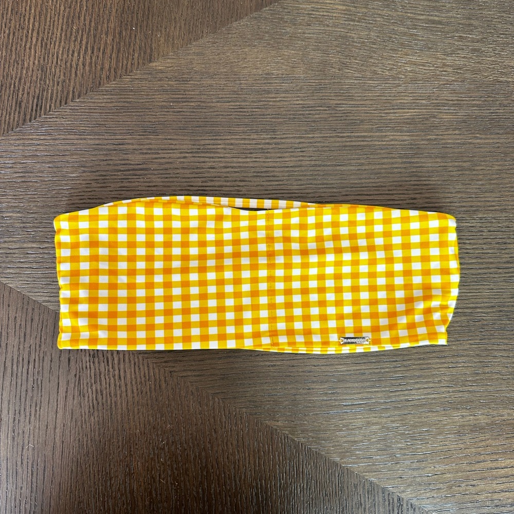 Blackbough - Yellow Gingham Bandeau Swim Top
